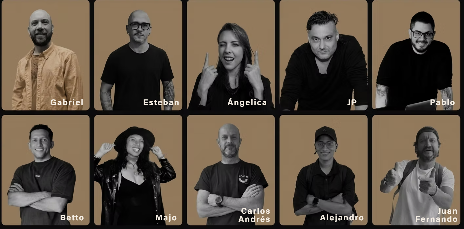 Equipo Calle Viva: Gabriel, Esteban, Ángelica, JP, Pablo, Betto, Majo, Carlos Andrés, Alejandro y Juan Fernando
