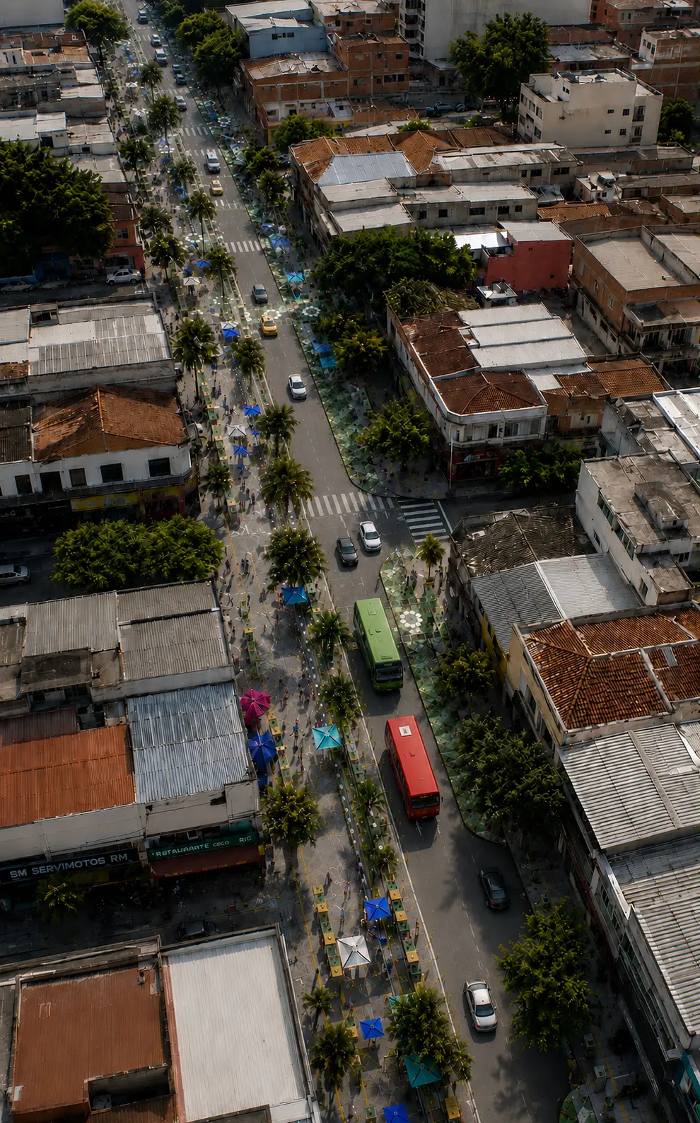 Vista aérea del corredor Calle Viva